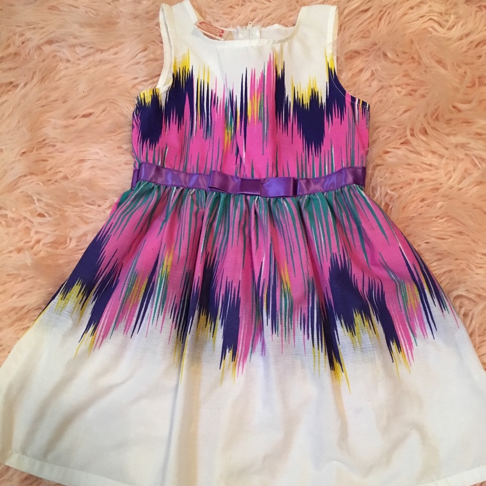 Multi Colored Print Girls Sundress